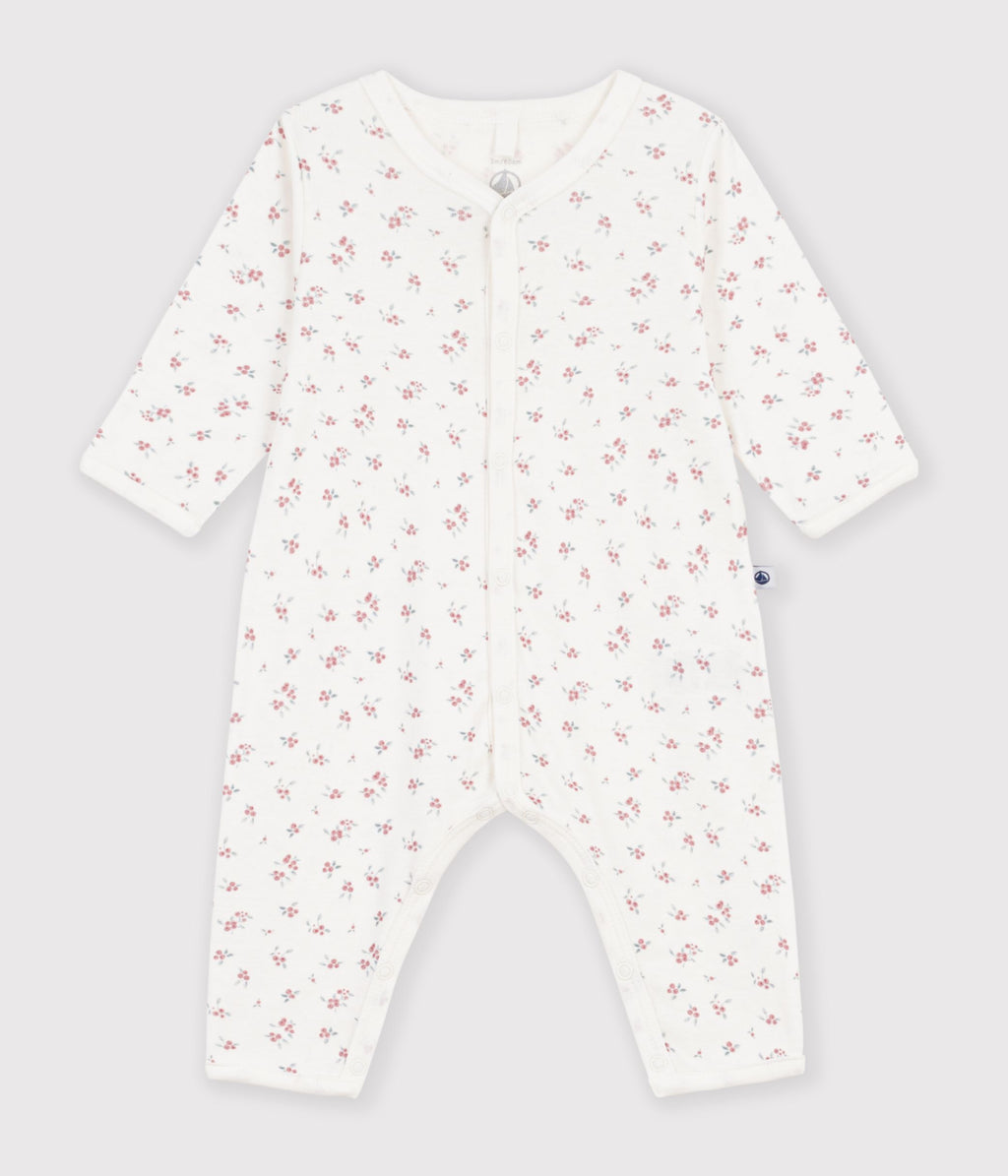 pyjama bebe sans pieds en coton imprime a fleurs