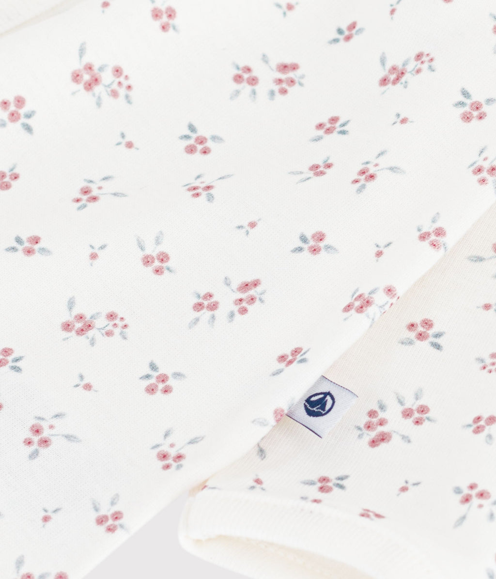 pyjama bebe sans pieds en coton imprime a fleurs
