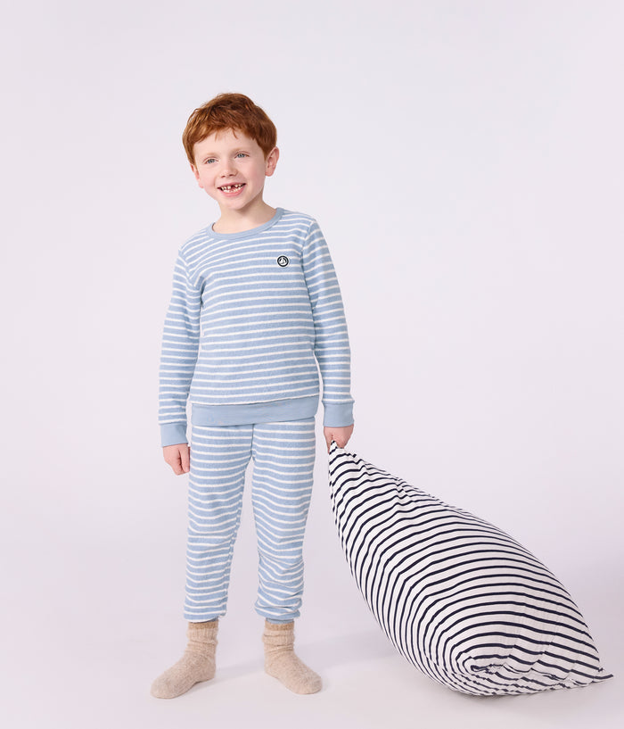 pyjama enfant en coton eponge a rayures