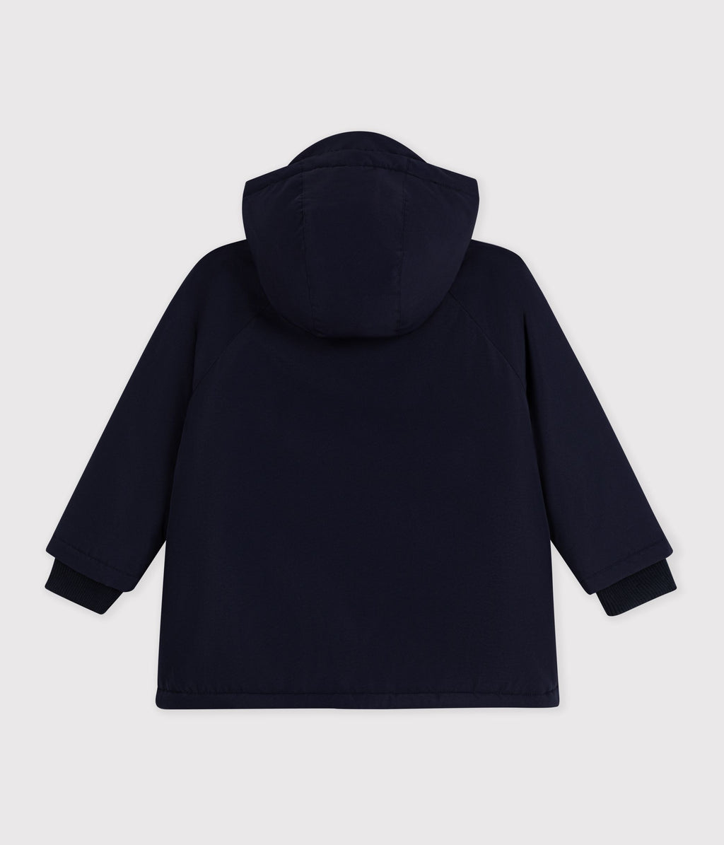 parka enfant mi longue unie bleu marine