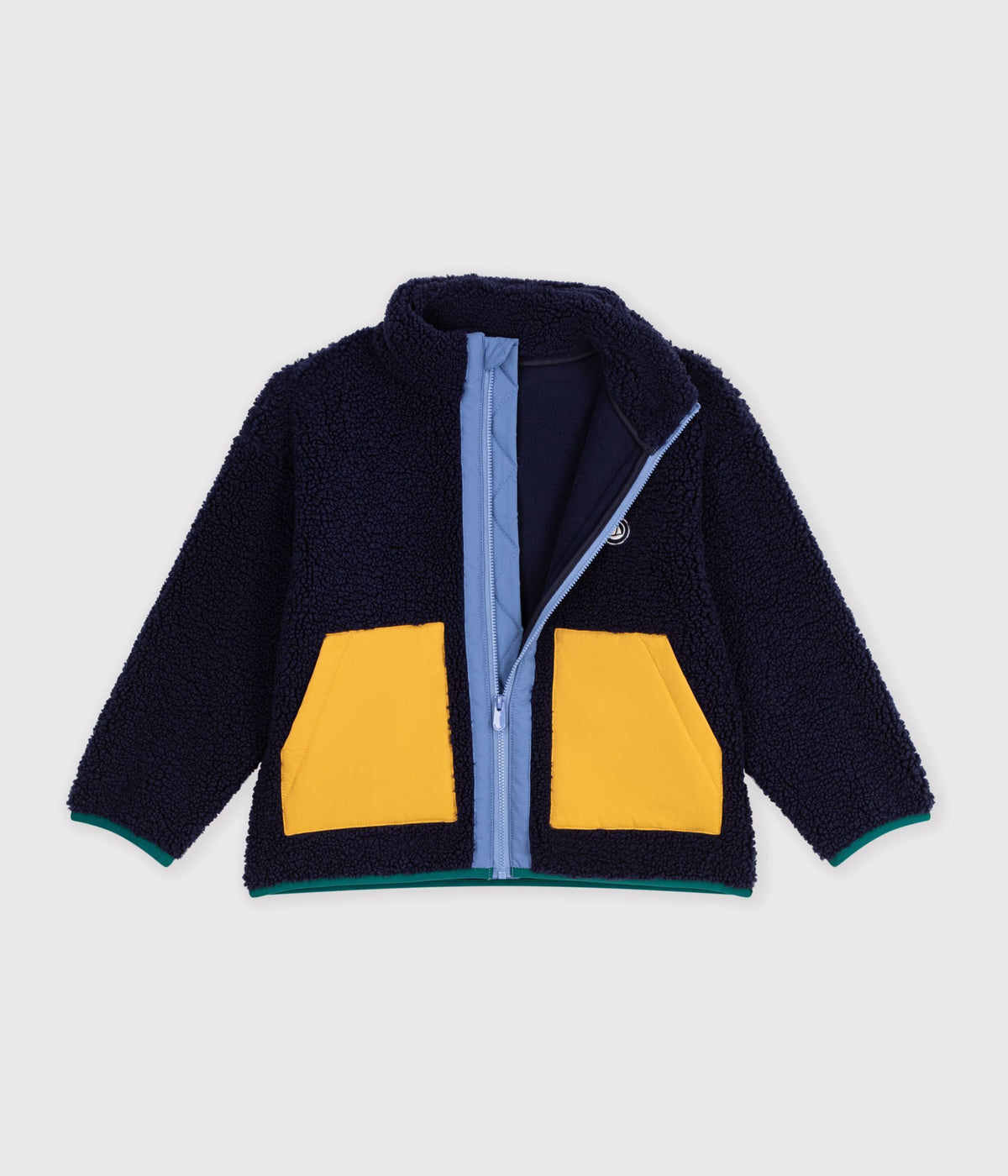veste enfant en sherpa unie colorblock