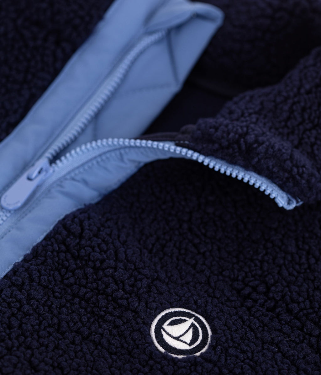veste enfant en sherpa unie colorblock