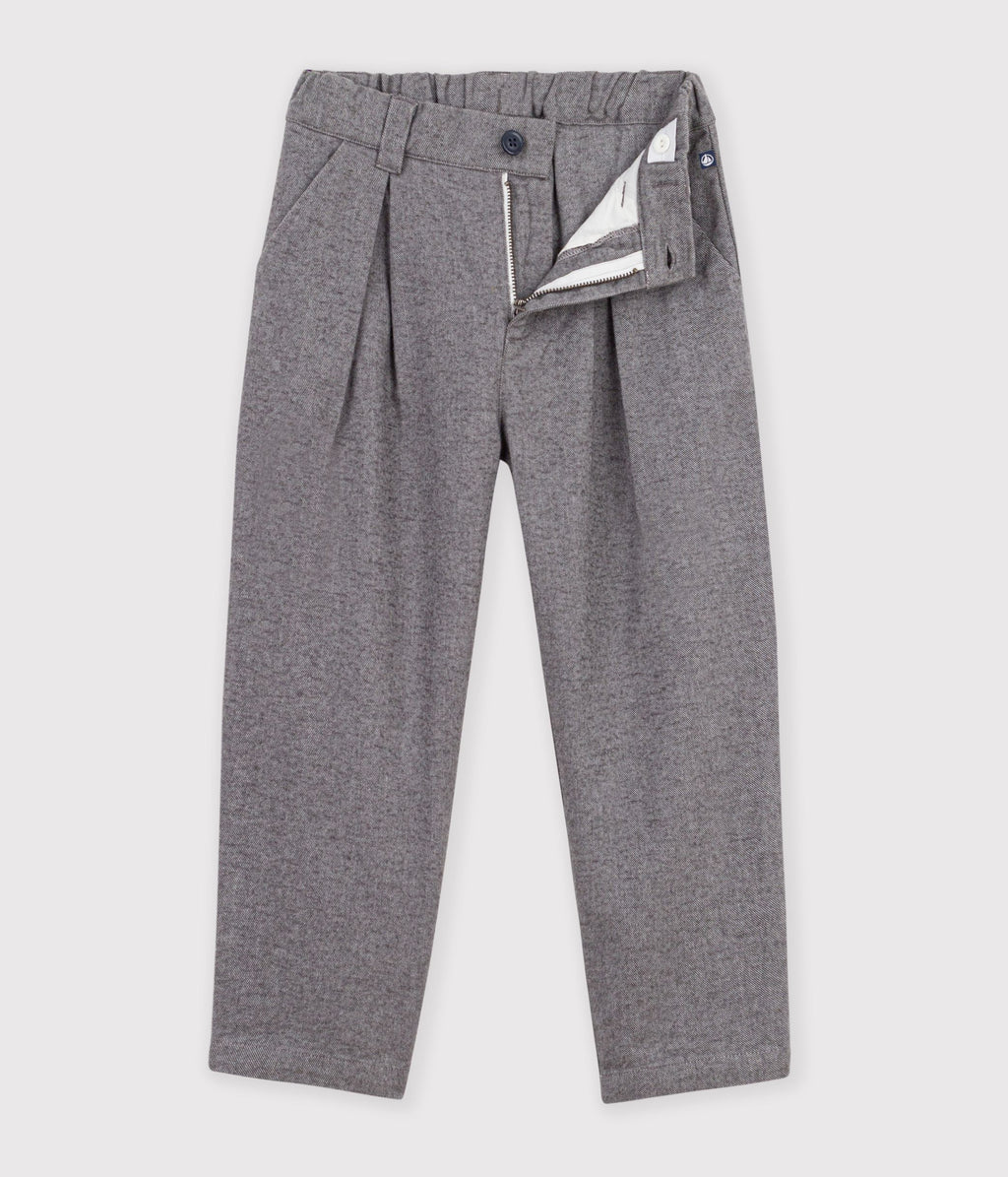 pantalon a pinces enfant en flanelle de coton