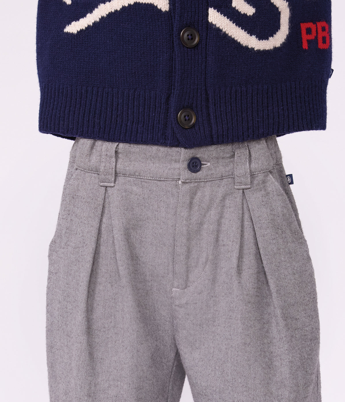 pantalon a pinces enfant en flanelle de coton