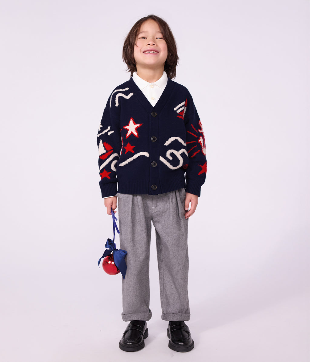 pantalon a pinces enfant en flanelle de coton