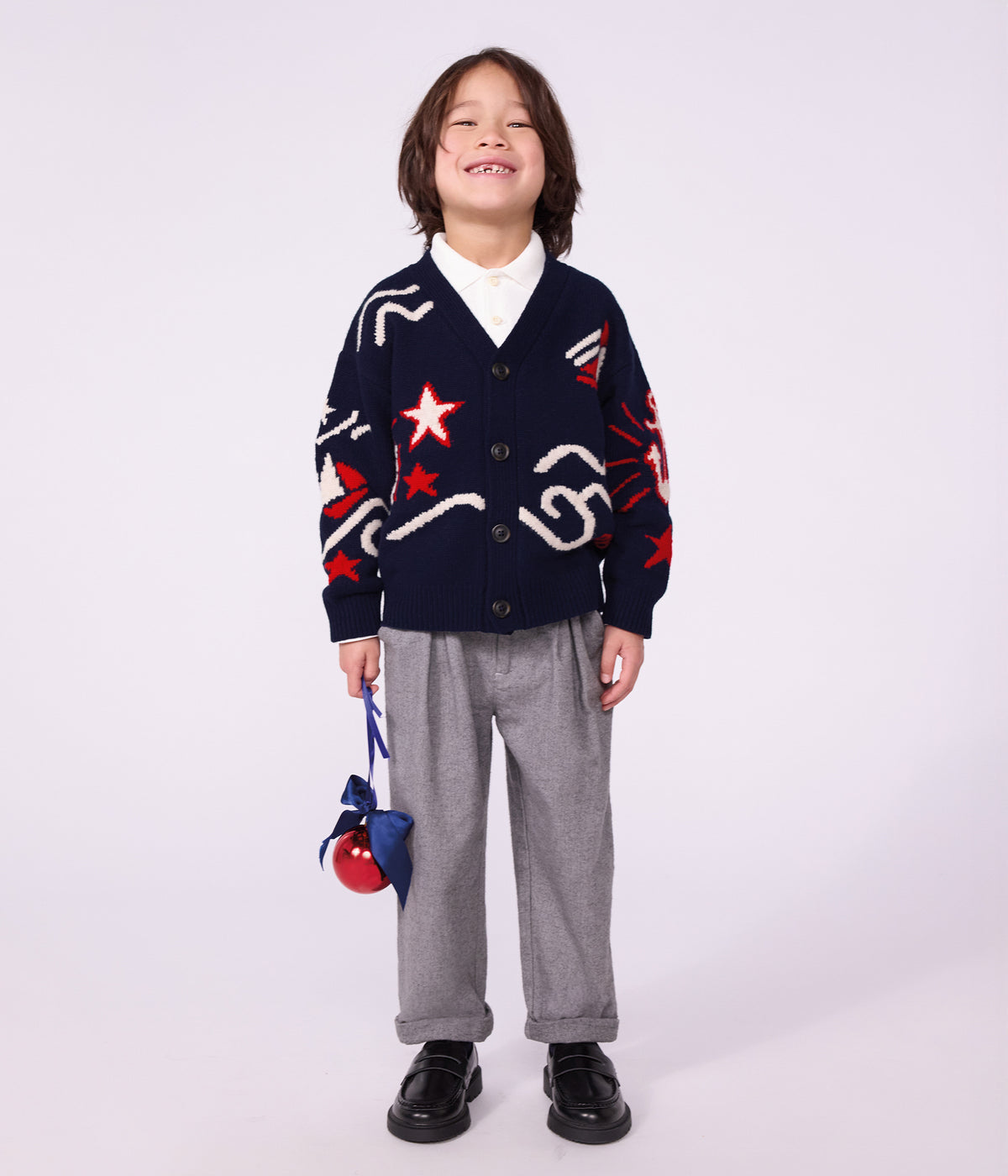 pantalon a pinces enfant en flanelle de coton