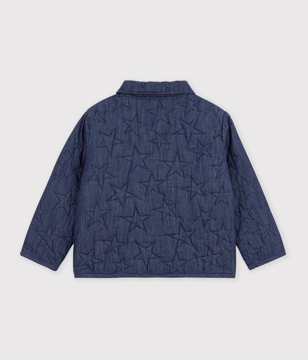 veste enfant en denim uni motif etoiles