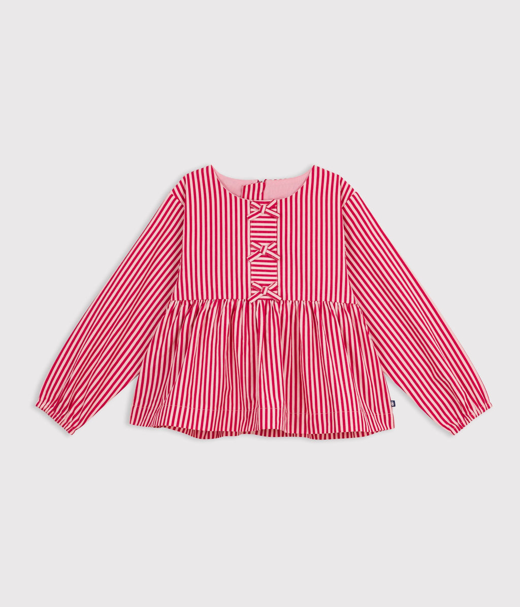 blouse enfant en coton manches longues a rayures