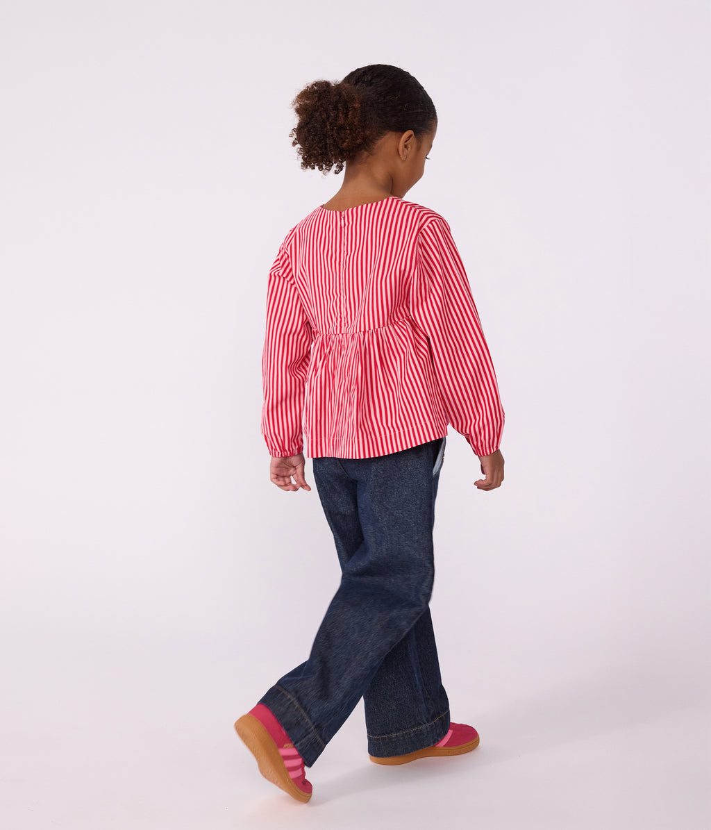 blouse enfant en coton manches longues a rayures