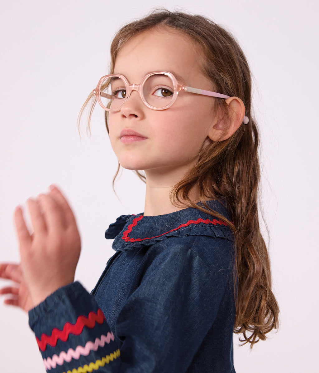 robe enfant en denim manches longue unie