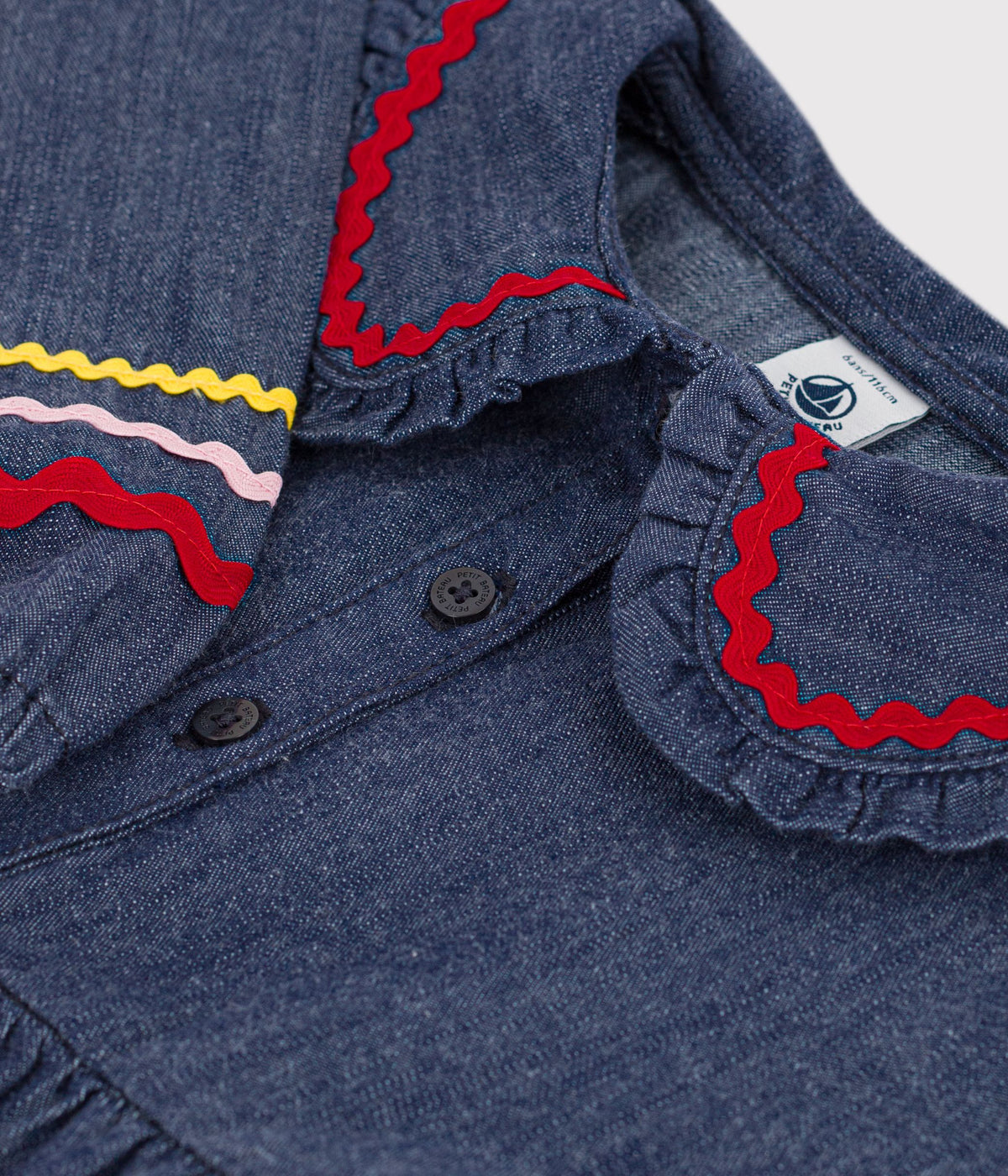 robe enfant en denim manches longue unie