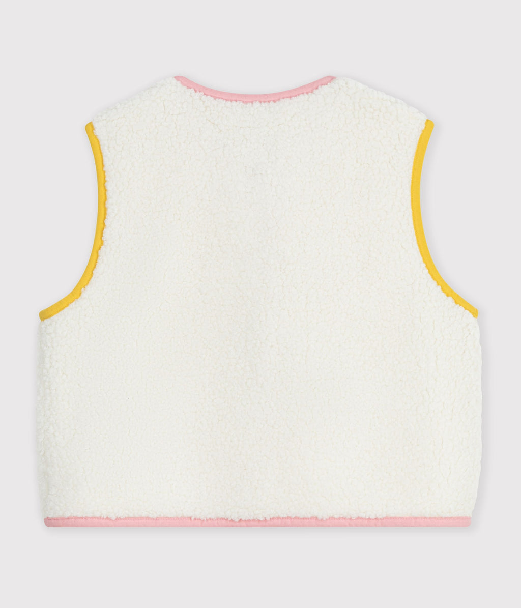 gilet enfant en sherpa sans manches uni