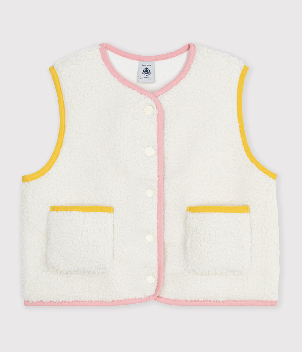 gilet enfant en sherpa sans manches uni