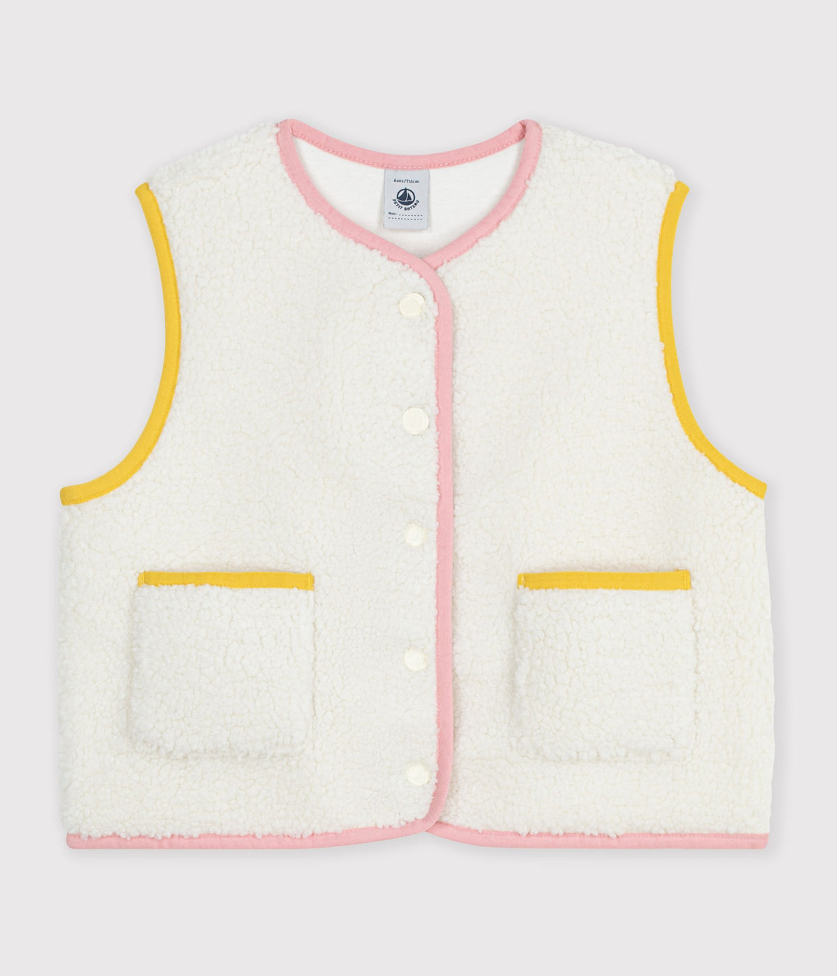 gilet enfant en sherpa sans manches uni