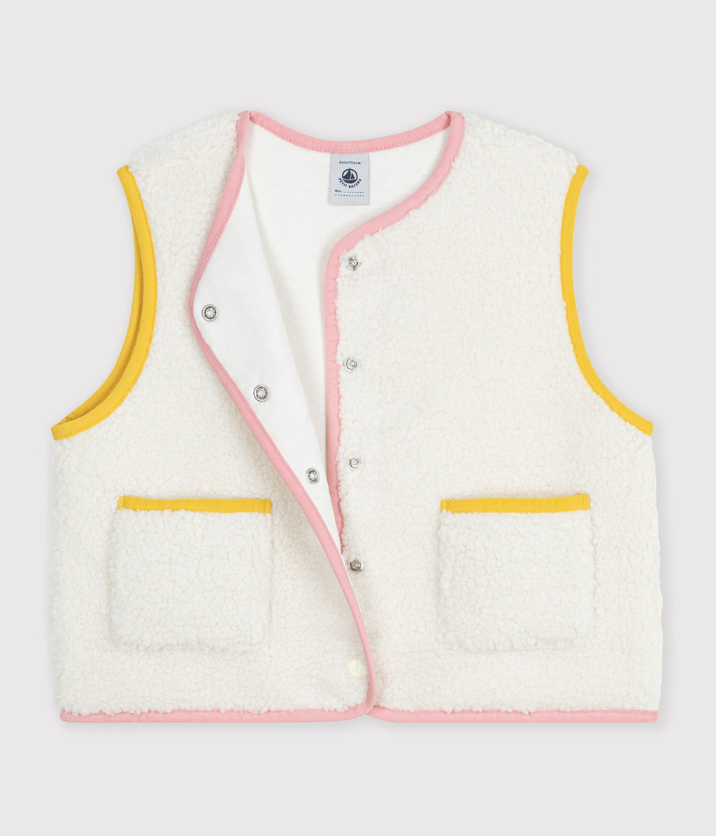 gilet enfant en sherpa sans manches uni