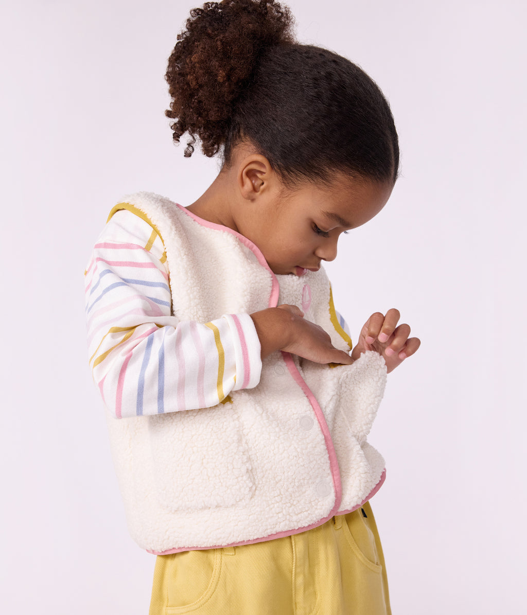 gilet enfant en sherpa sans manches uni