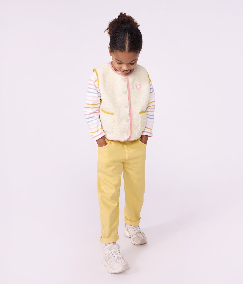 gilet enfant en sherpa sans manches uni