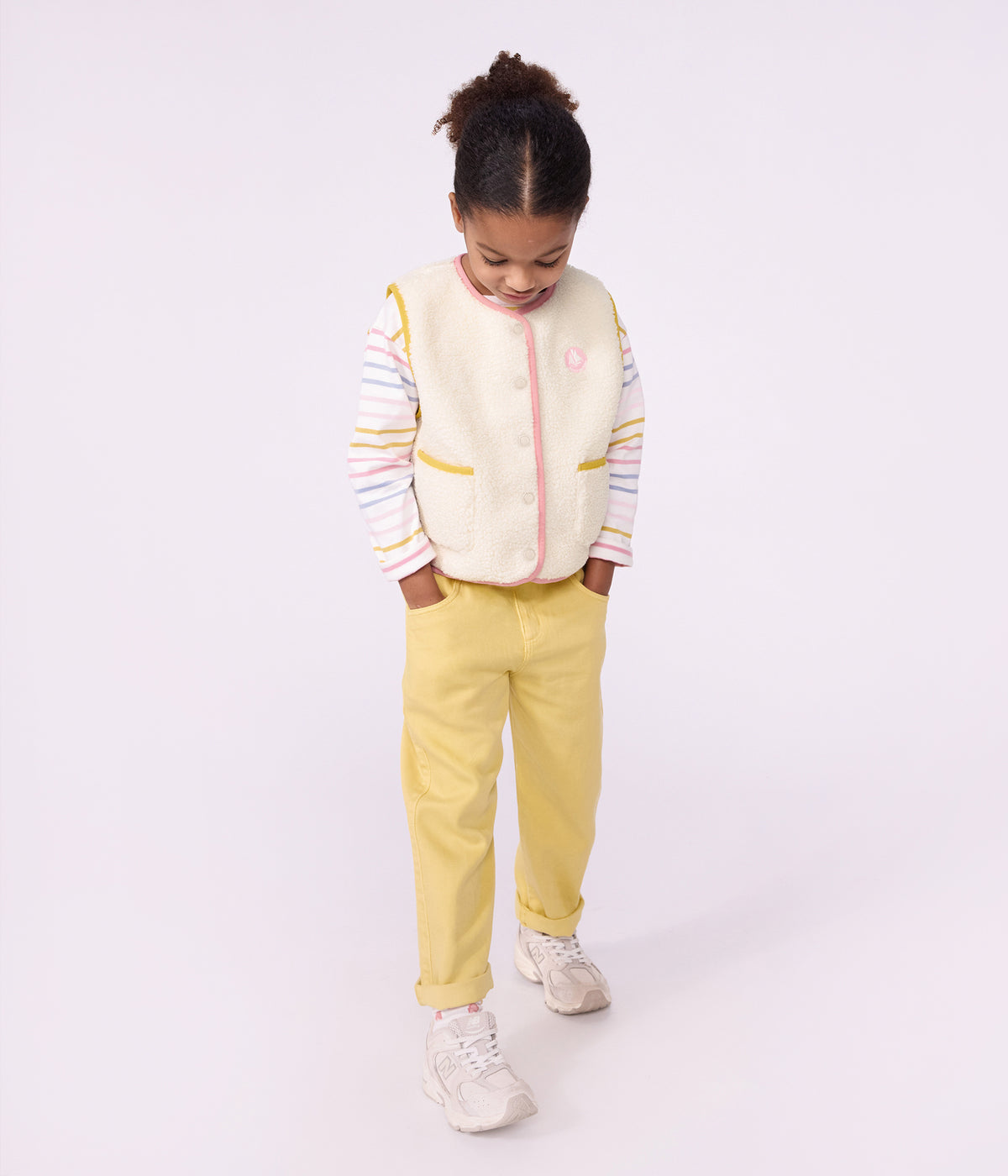 gilet enfant en sherpa sans manches uni