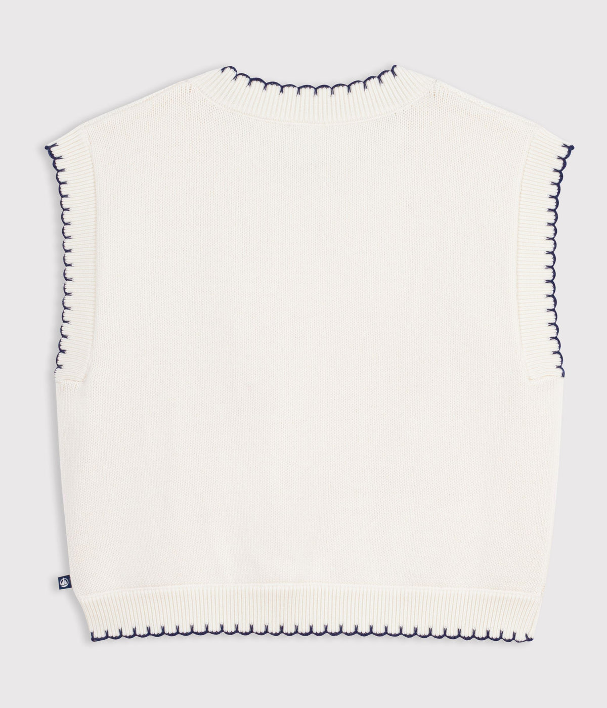 pull a torsades enfant en laine et coton sans manche