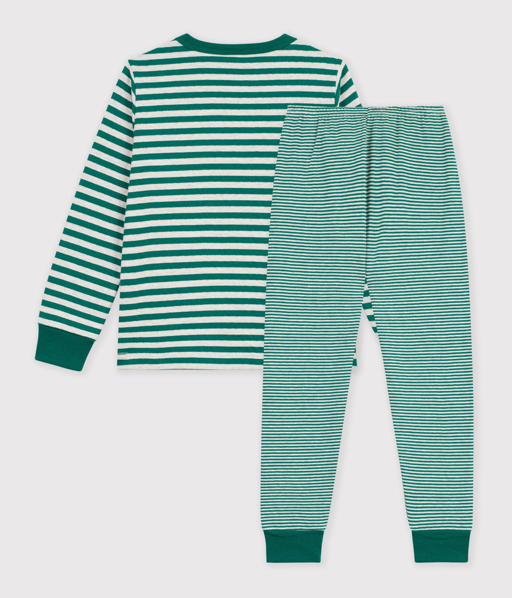 pyjama enfant en tubique a rayures vert