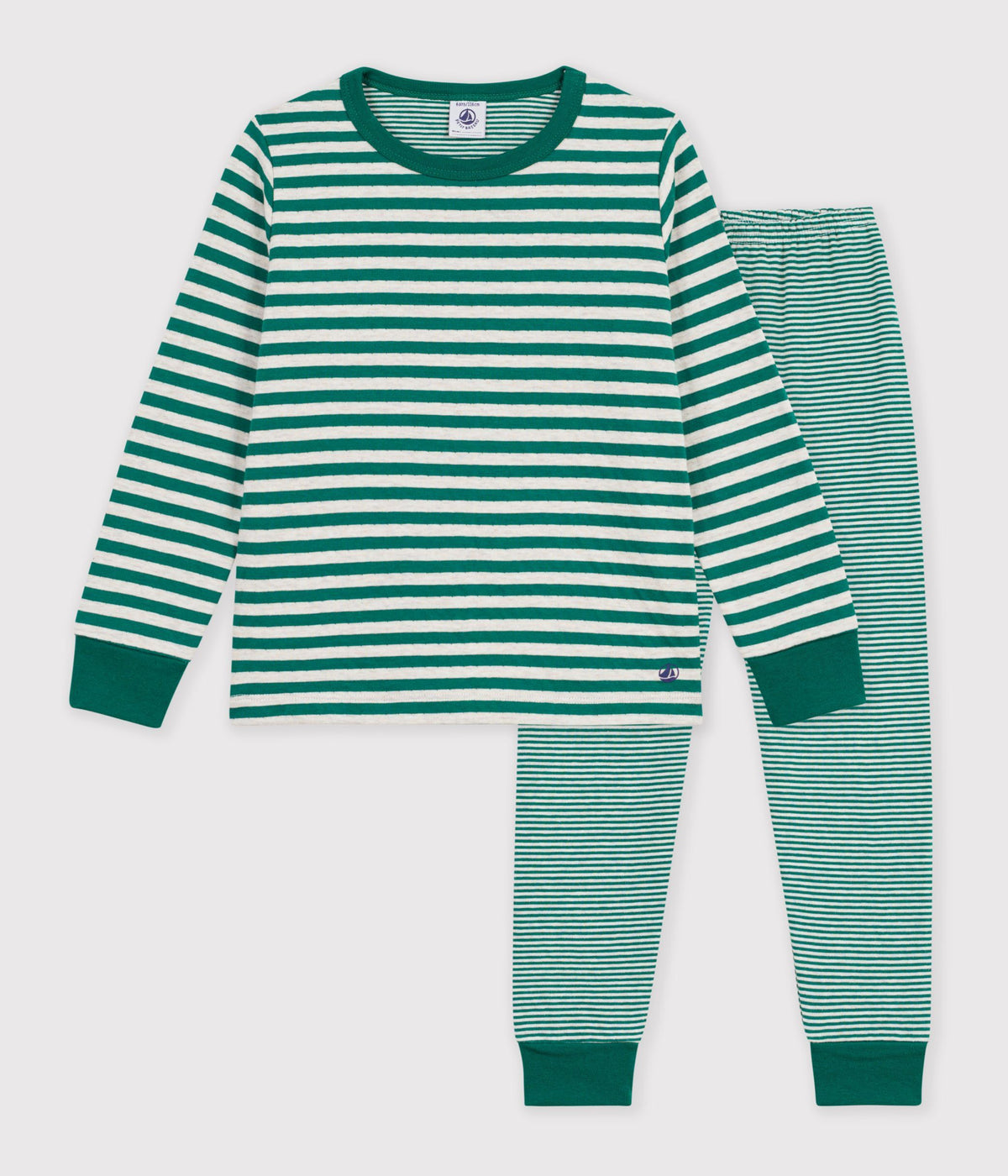 pyjama enfant en tubique a rayures vert
