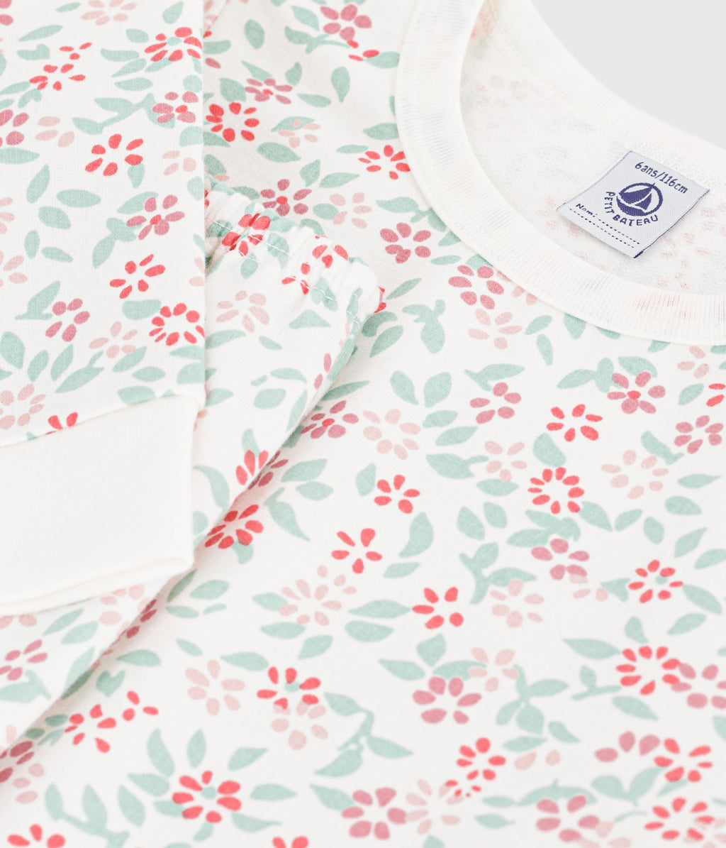 pyjama enfant en molleton a fleurs