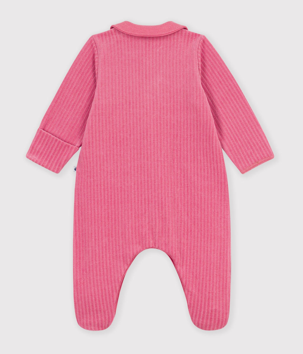 pyjama bebe en velours avec col uni