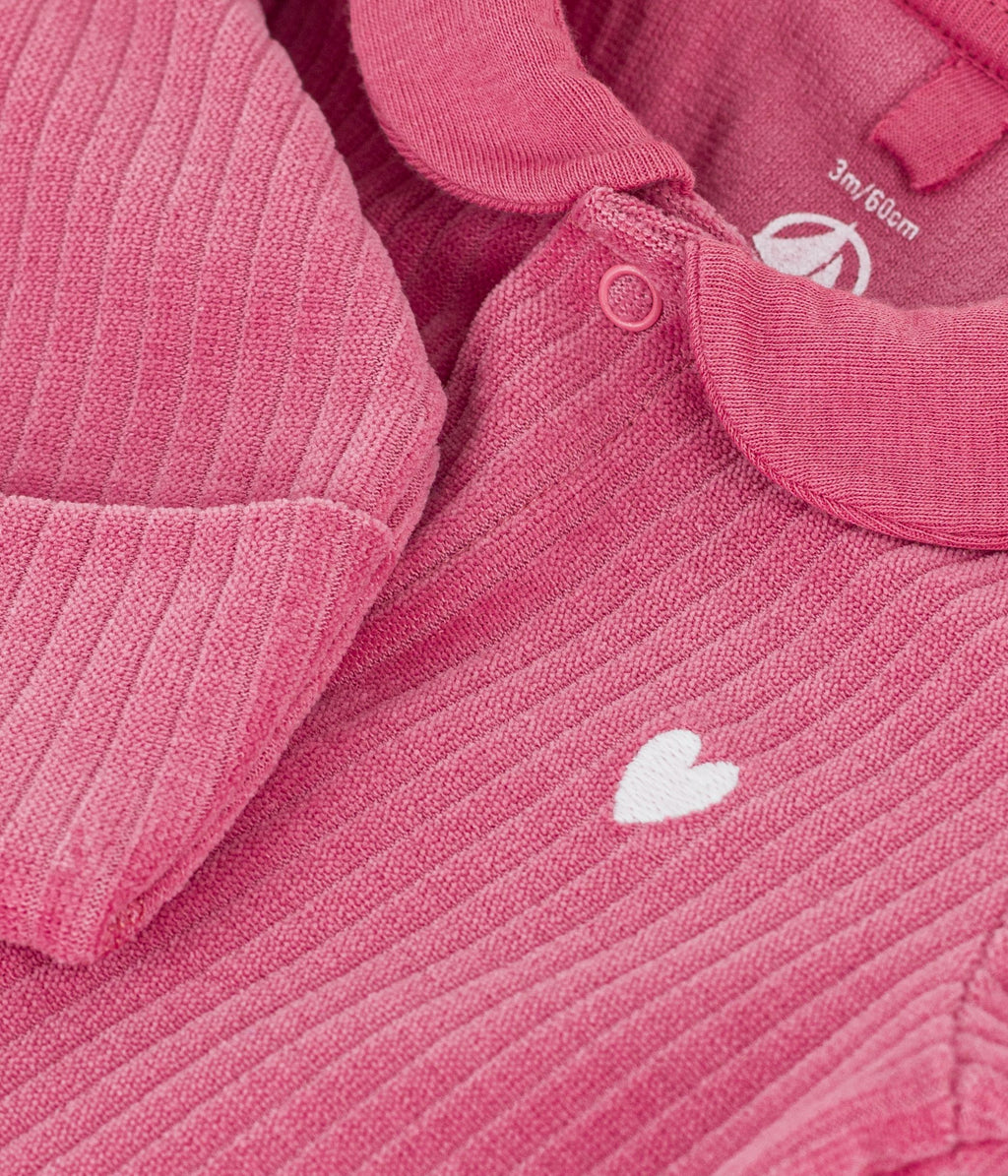 pyjama bebe en velours avec col uni
