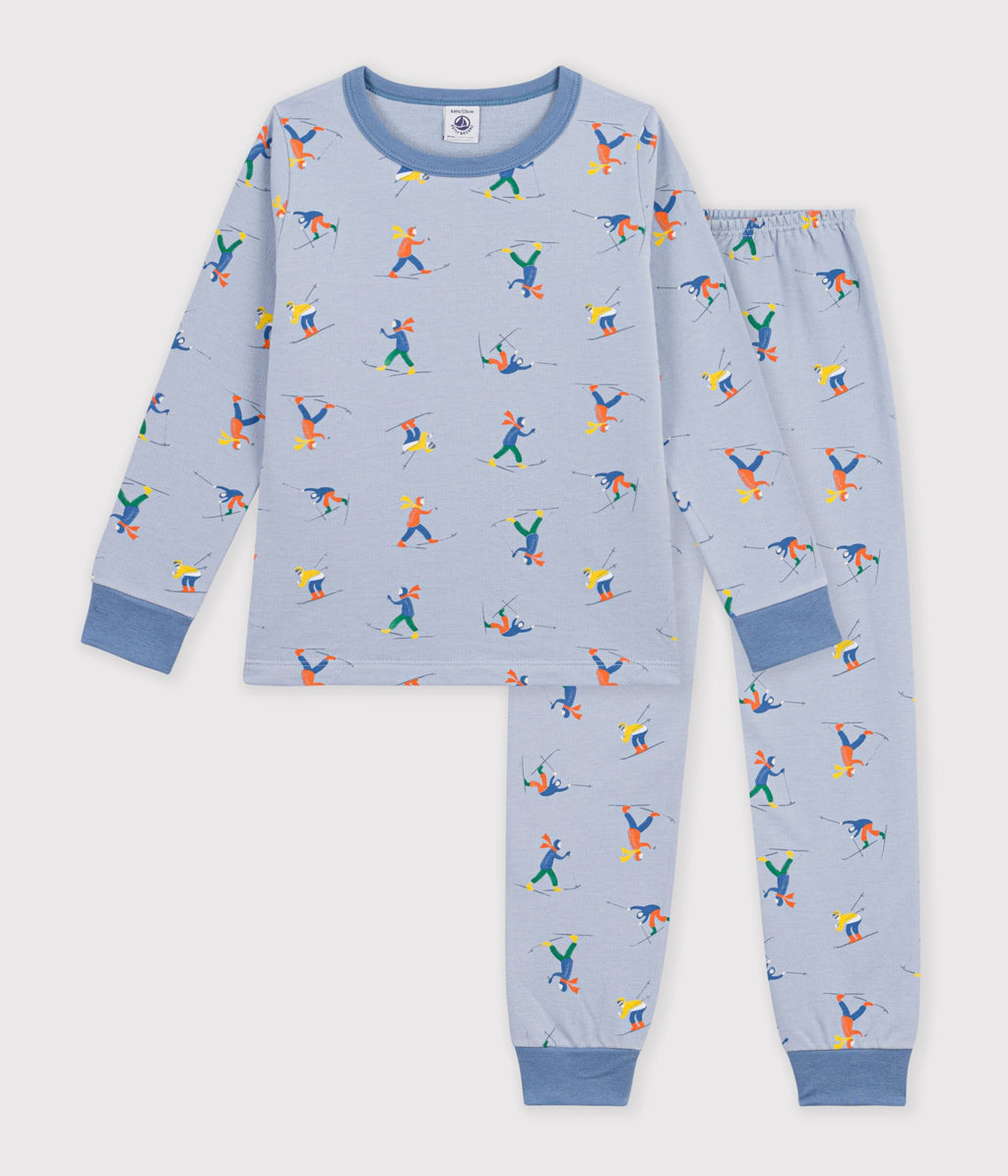 pyjama enfant en molleton imprime skieurs