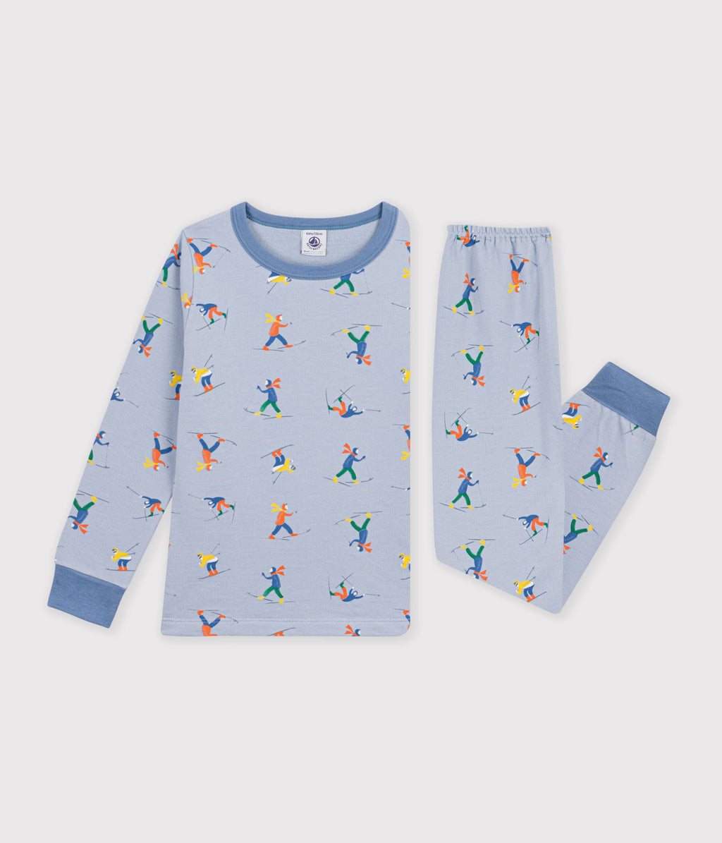 pyjama enfant en molleton imprime skieurs