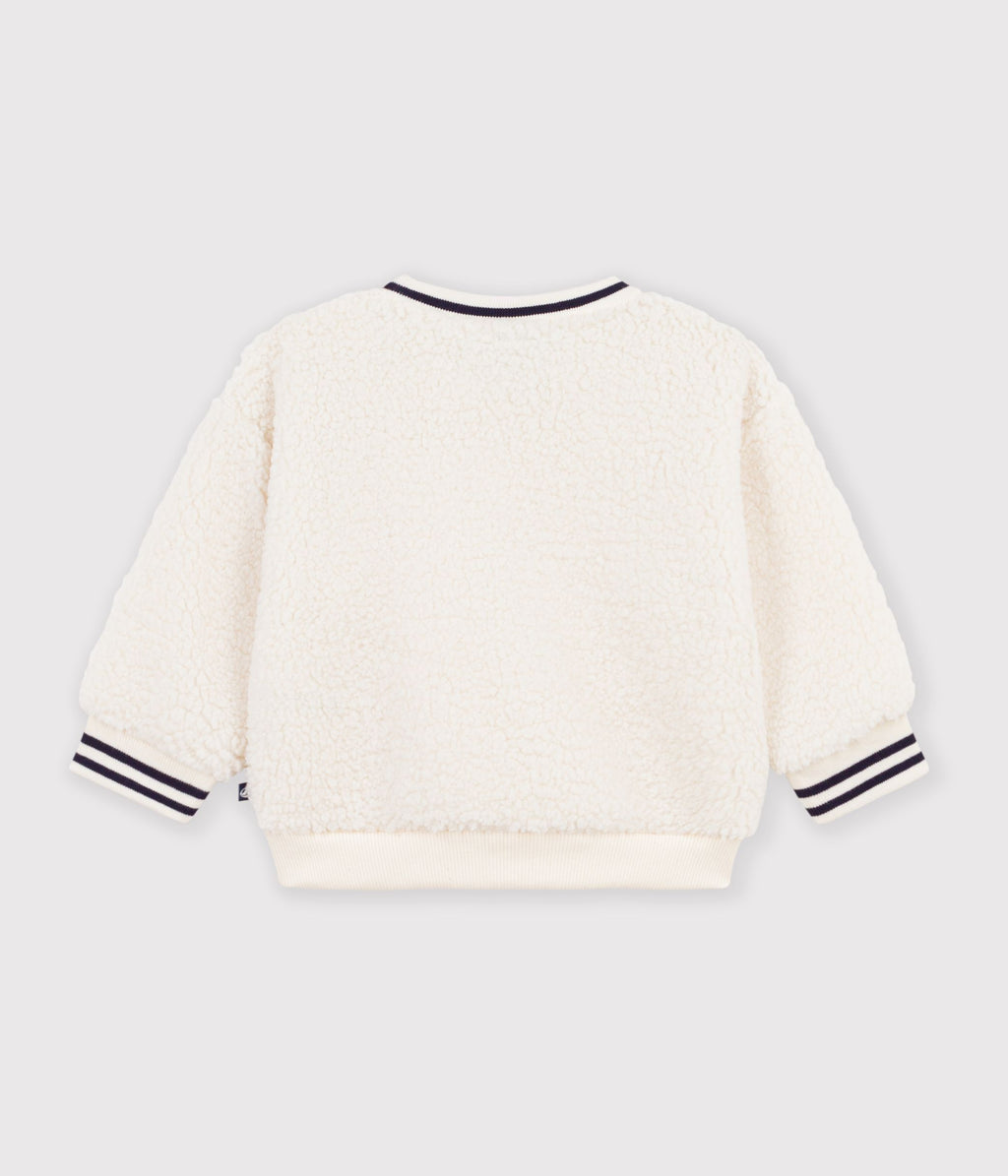 sweatshirt bebe en sherpa unie