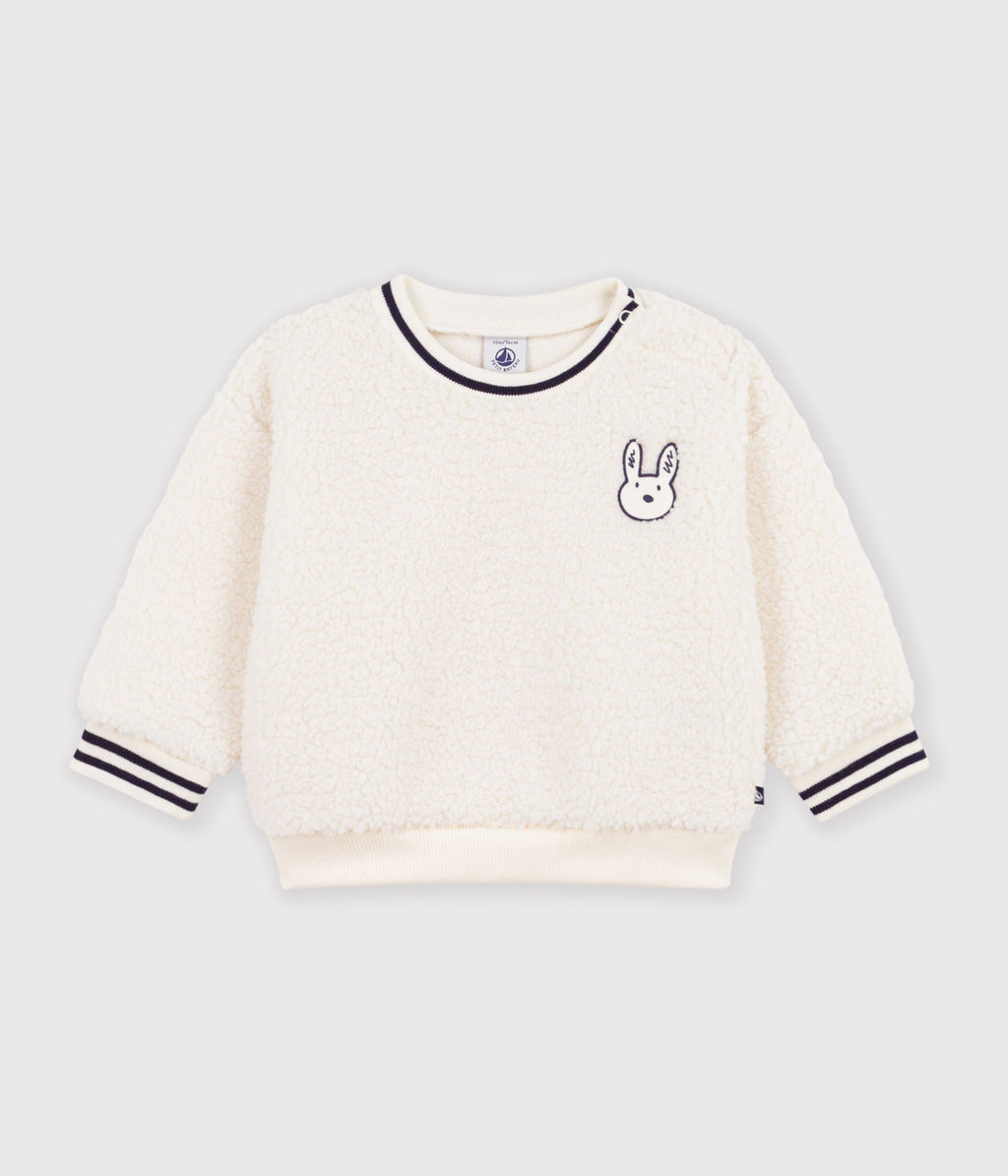 sweatshirt bebe en sherpa unie