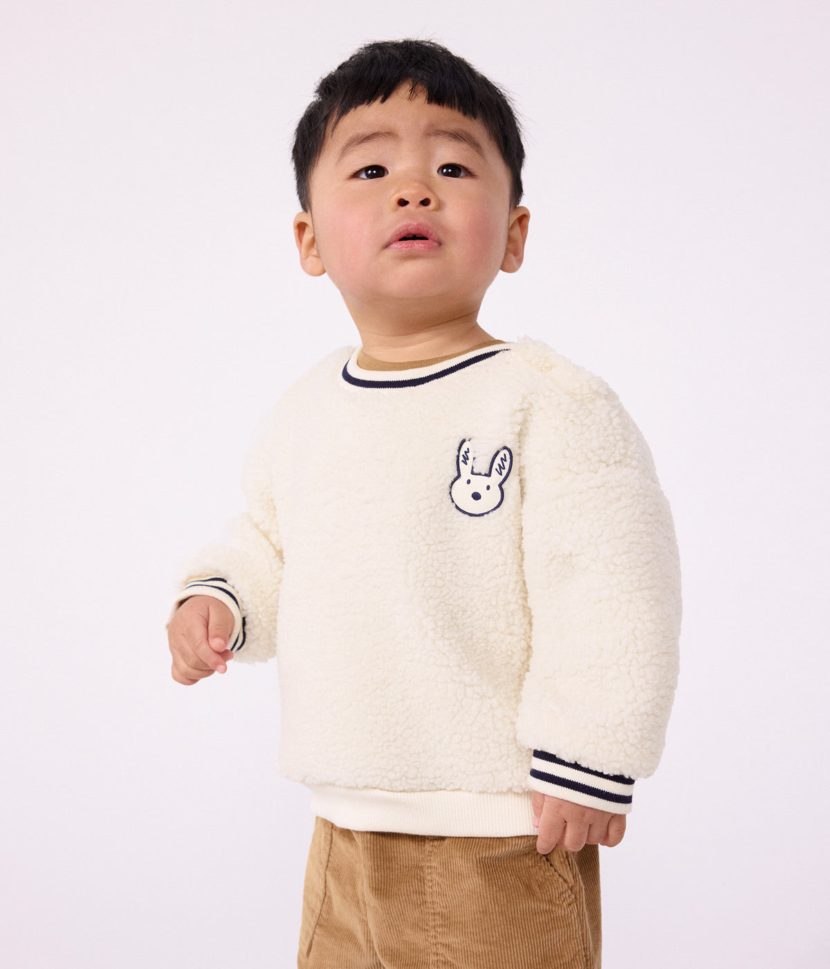 sweatshirt bebe en sherpa unie