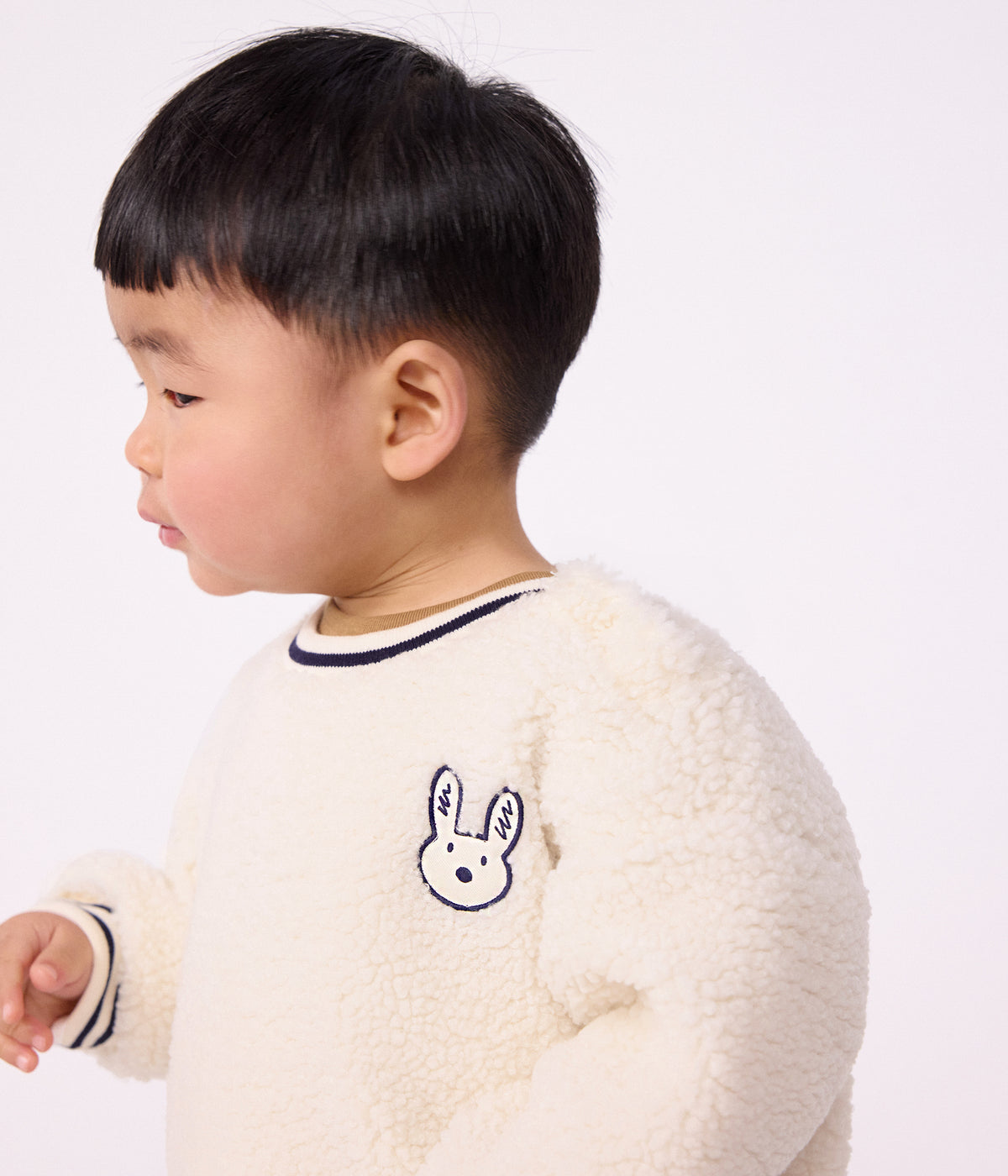 sweatshirt bebe en sherpa unie
