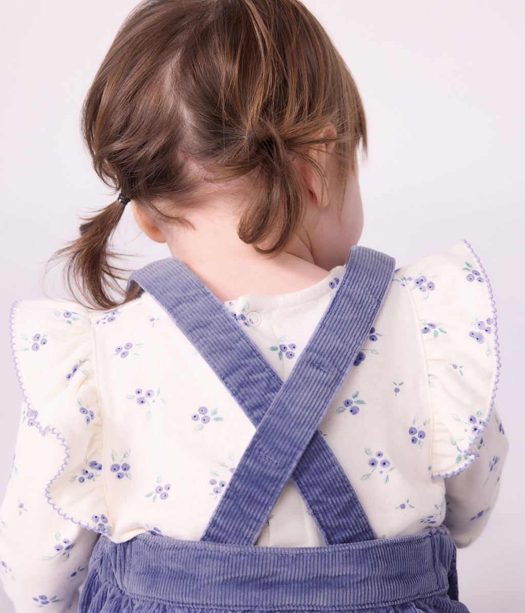 robe bebe sans manches en velours cotele uni