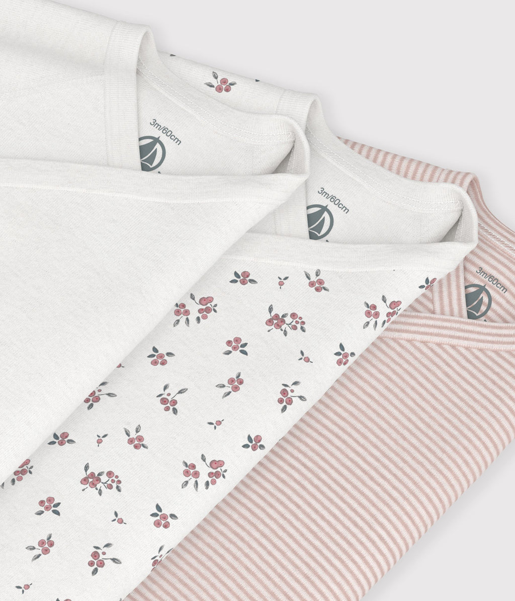 lot de bodies croises manches longues en coton imprime bebe