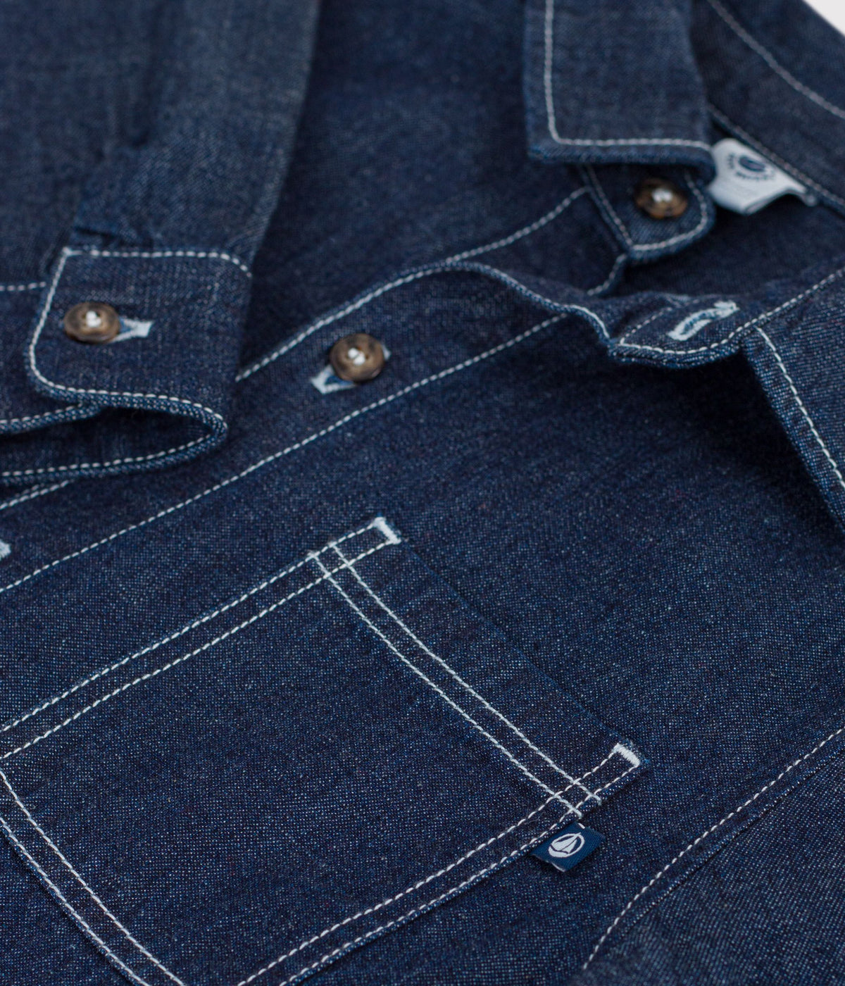 chemise enfant en denim uni