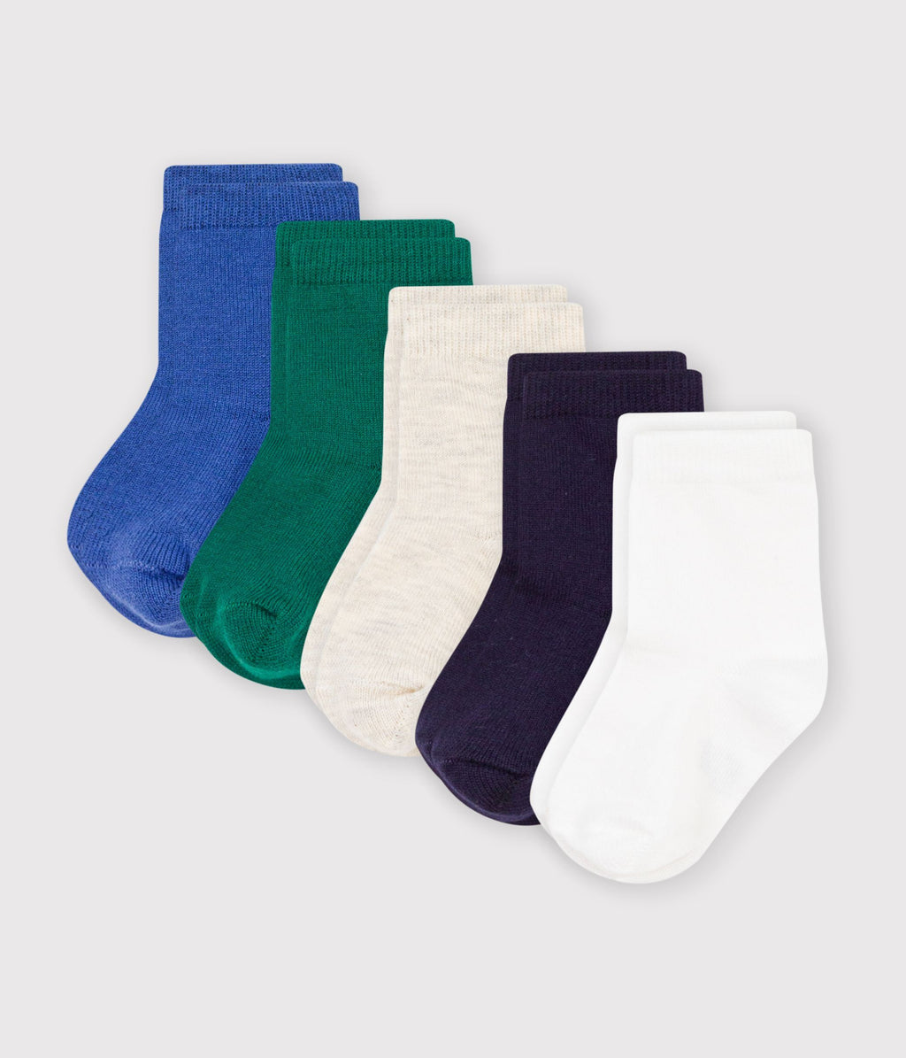 5 paires de chaussettes bebe en coton unies