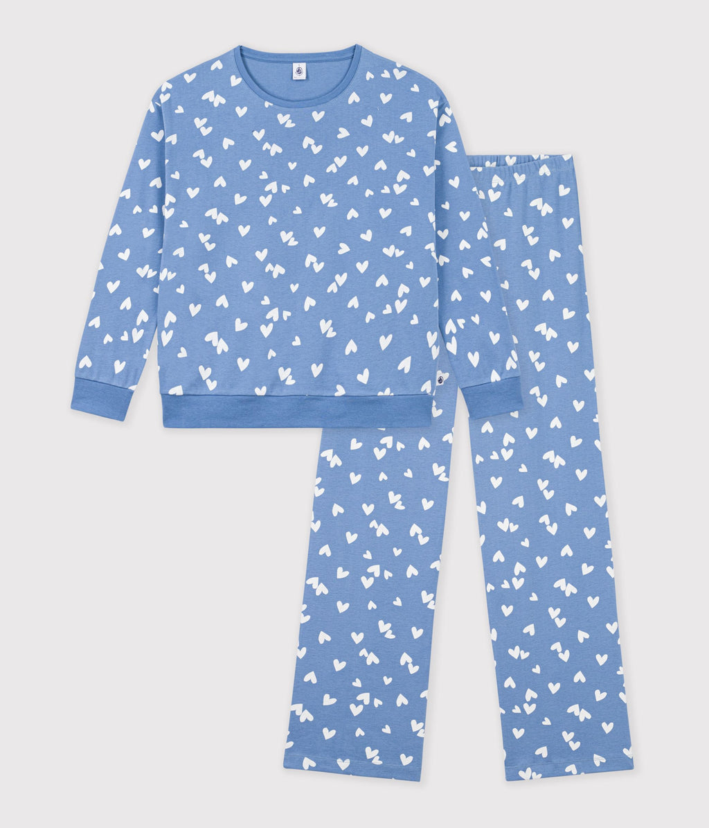 pyjama femme en coton imprime coeurs