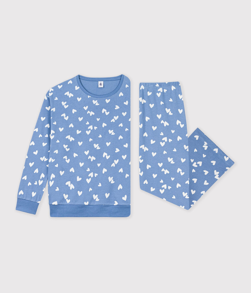pyjama femme en coton imprime coeurs