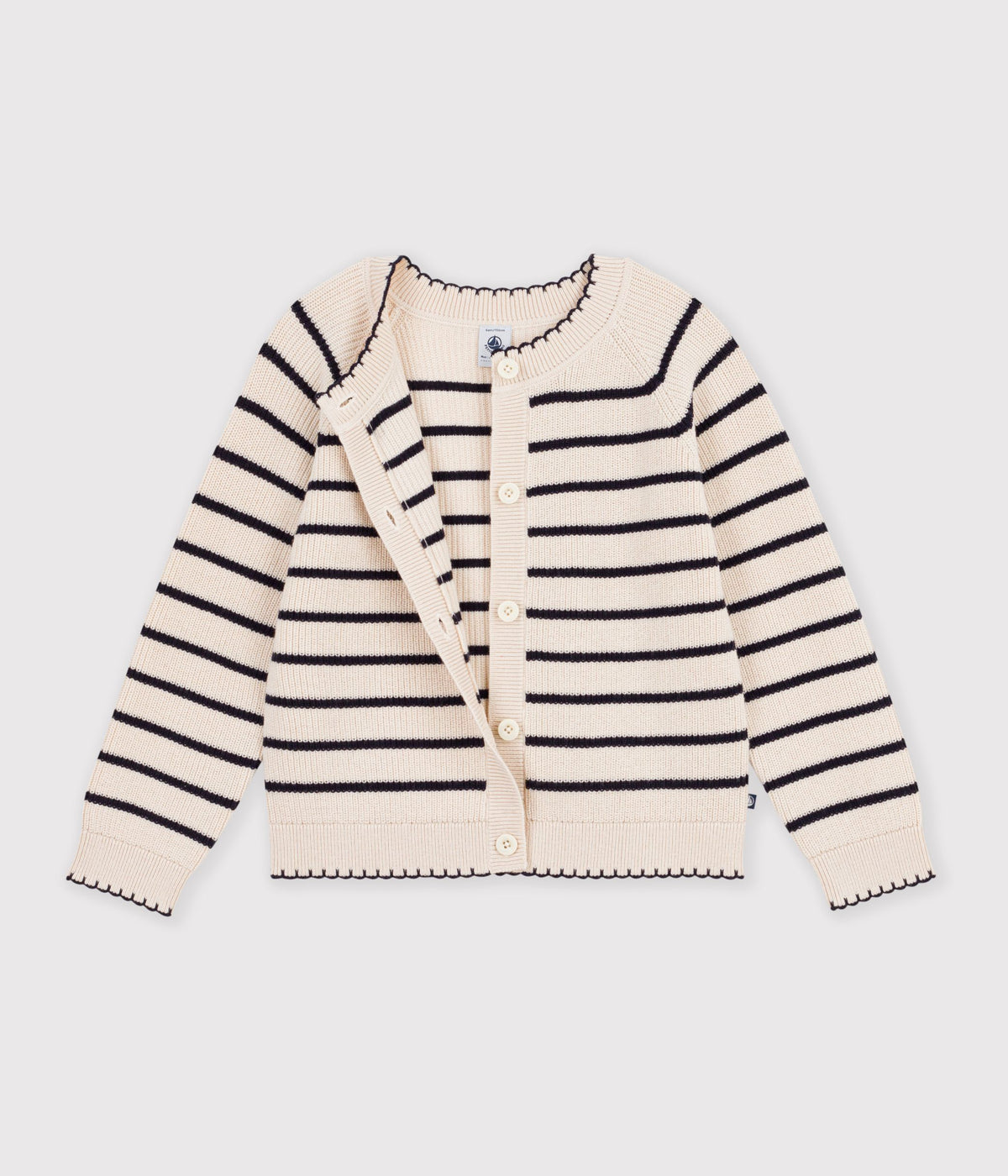 cardigan enfant en laine et coton a rayures