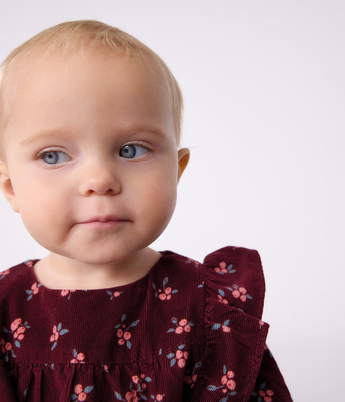 blouse bebe en velours manches longues imprimee fleurs