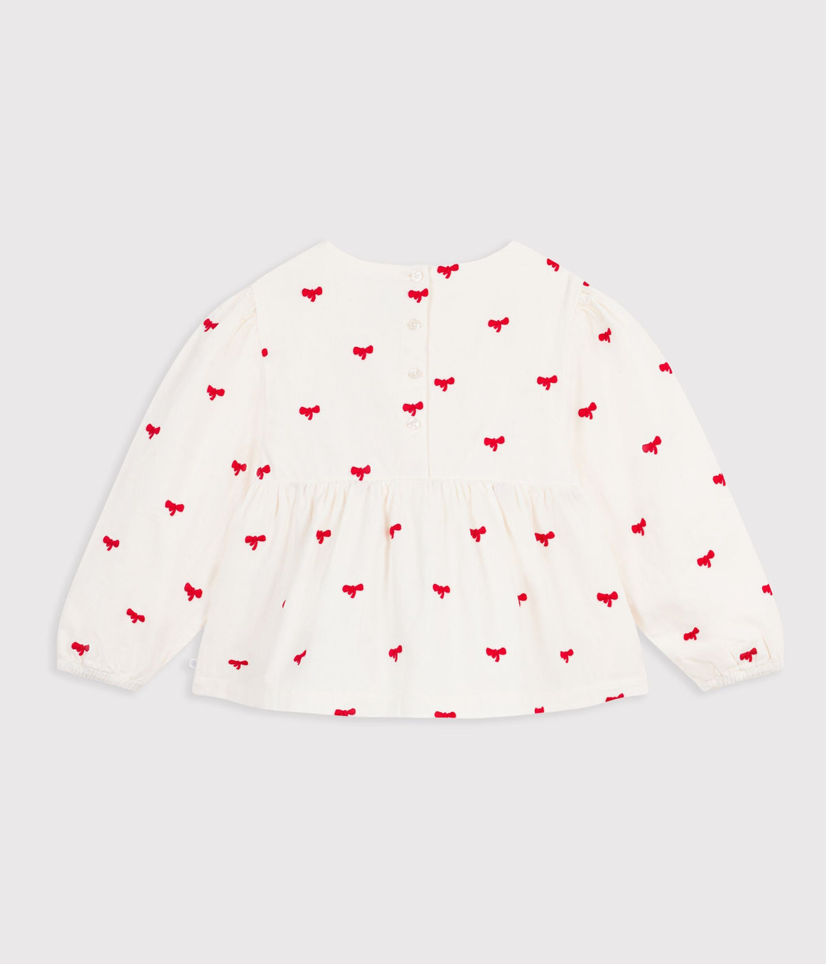 blouse enfant en coton manches longues imprimee noeuds
