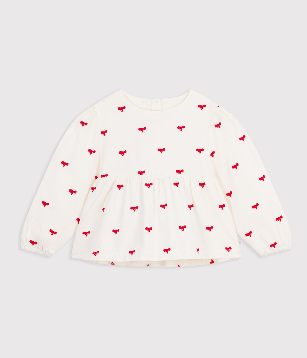 blouse enfant en coton manches longues imprimee noeuds
