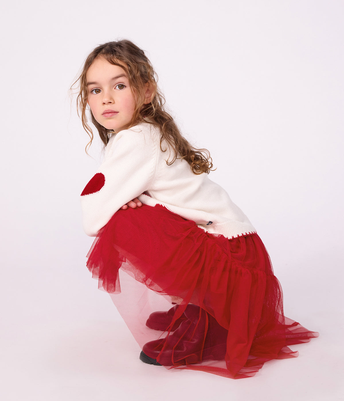 jupe longue en tulle enfant unie