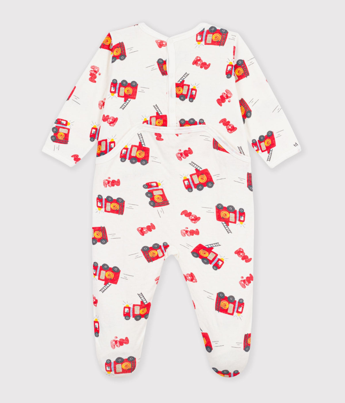 pyjama bebe en tubique ouverture dos imprime pompier