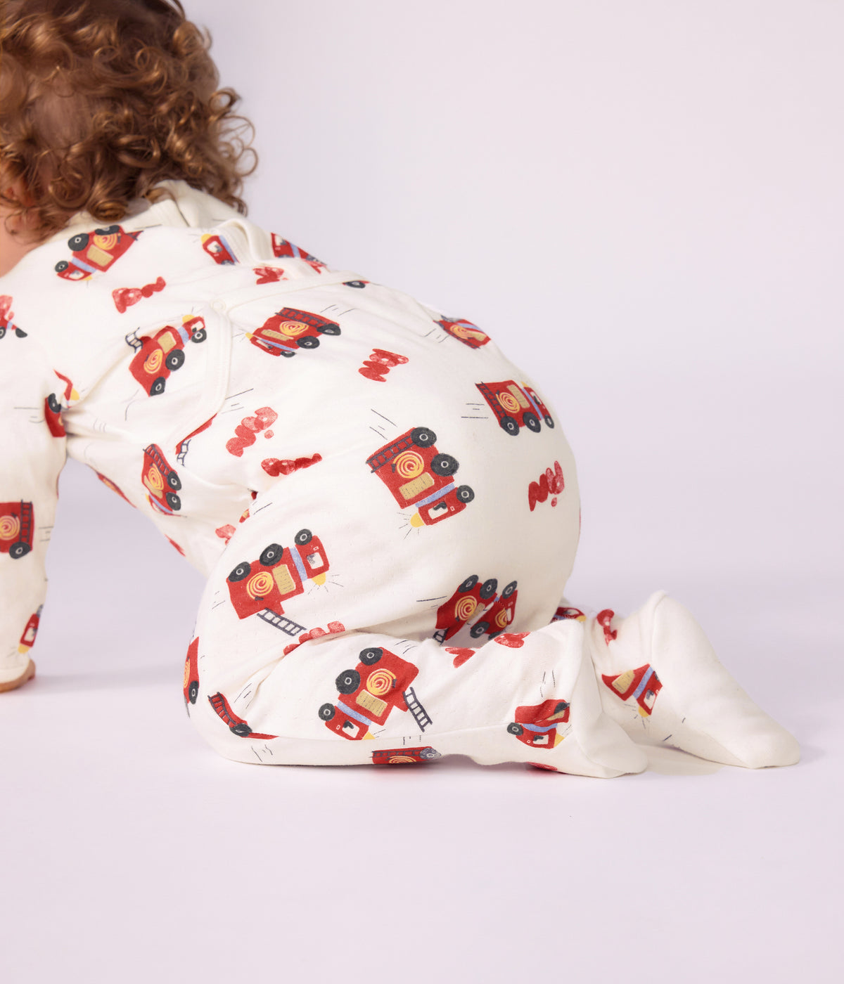 pyjama bebe en tubique ouverture dos imprime pompier