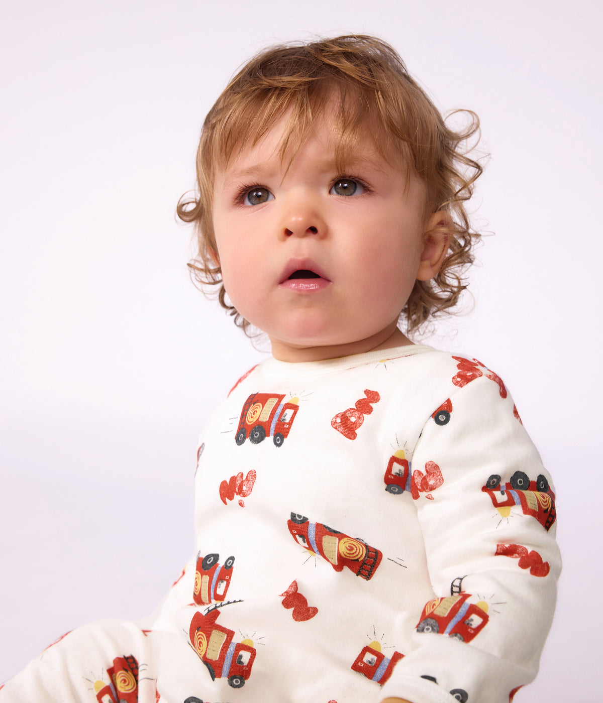 pyjama bebe en tubique ouverture dos imprime pompier