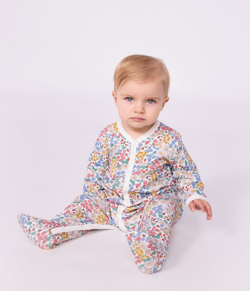 pyjama bebe en tubique imprime a fleurs