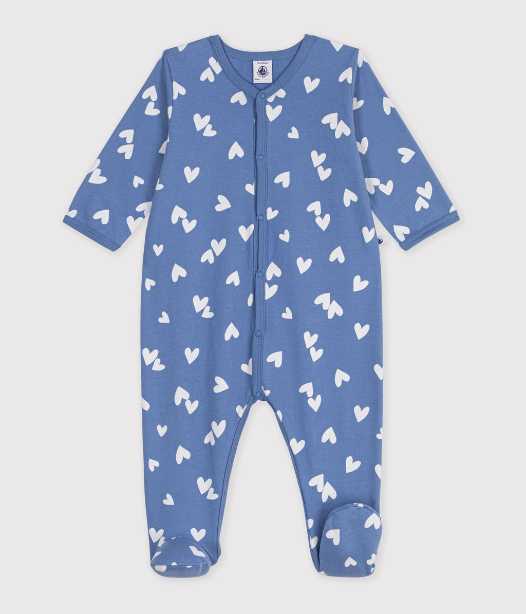pyjama bebe en molleton imprime coeurs